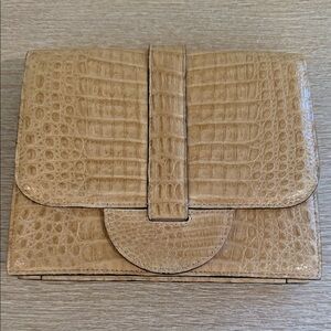 Hunting Season Chic Tan Crocodile Clutch
